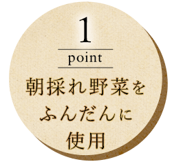 朝採れ野菜を ふんだんに使用